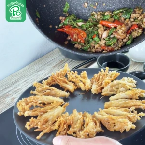 Fried Enoki with ka proa stir-fried