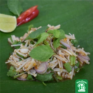 Enoki Mushroom with Thai spicy Larb salad